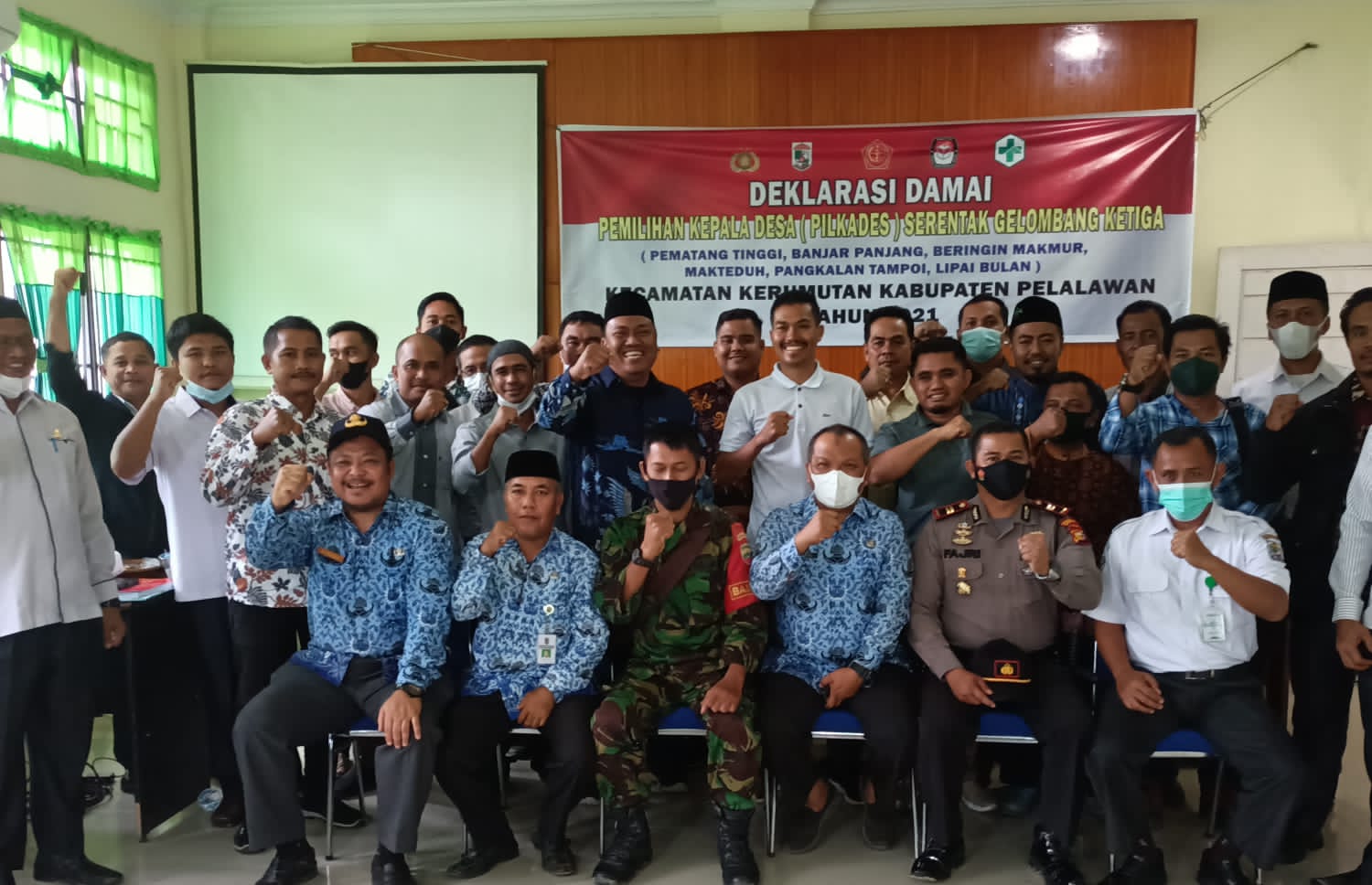 Deklarasi Damai Pilkades Serentak 2021, Kapolsek Kerumutan Imbau Cakades Bersaing Sehat