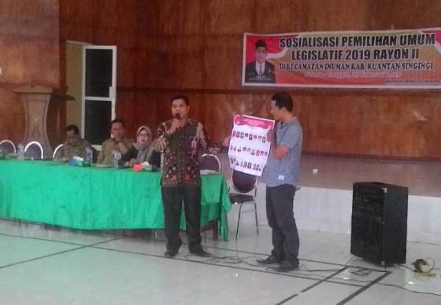 Kesbangpol Taja Sosialisasi Pemilihan Umum Legislatif 2019 di Kecamatan Inuman