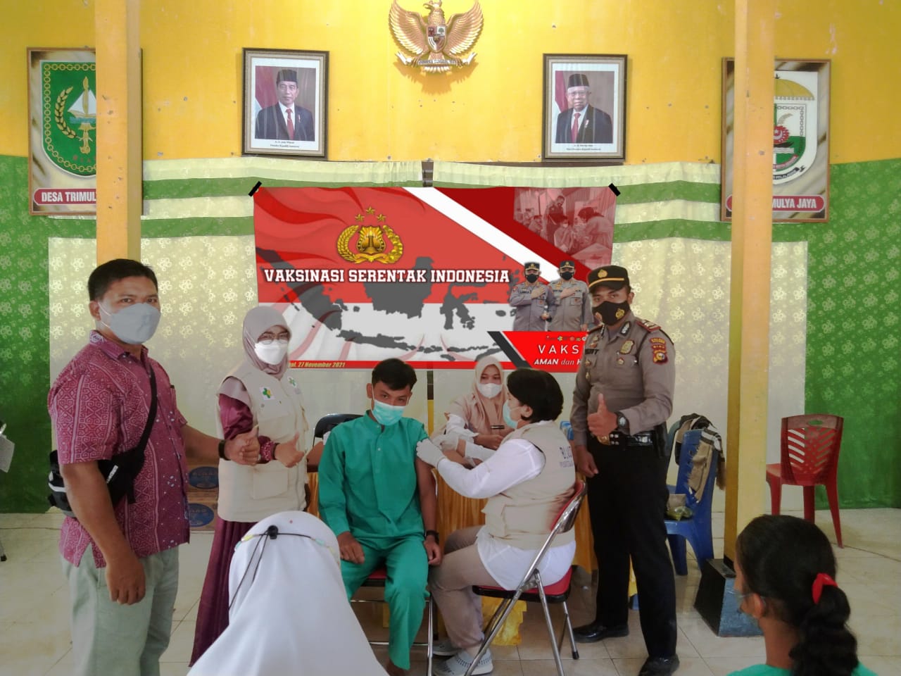 Kapolsek Ukui Tinjau Akselerasi Vaksinasi Serentak se-Indonesia