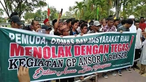 Dihadang Ribuan Warga Siak, Akhirnya Zikir Kebangsaan GP Ansor Dibatalkan