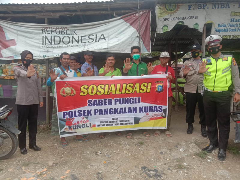 Masuki 2021, Polsek Pangkalan Kuras Kembali Sosialisasi Saber Pungli Kepada Anggota SPSI
