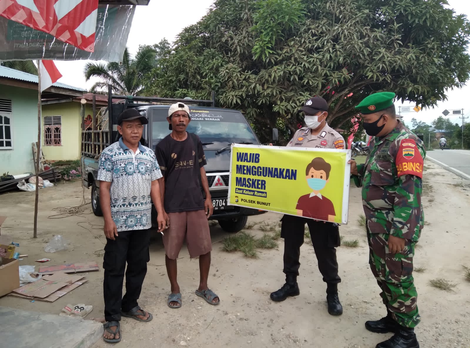 Tekan Tindakan Kriminalitas di Wilkum, Polsek Bunut Adakan Patroli C3 Sekaligus Prokes