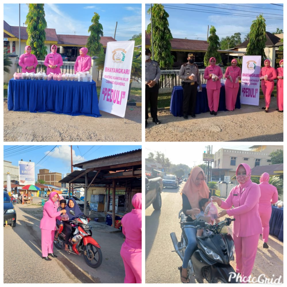 Ramadhan Berbagi, Polsek Kuantan Hilir Bagikan Takjil Berbuka Puasa kepada Masyarakat
