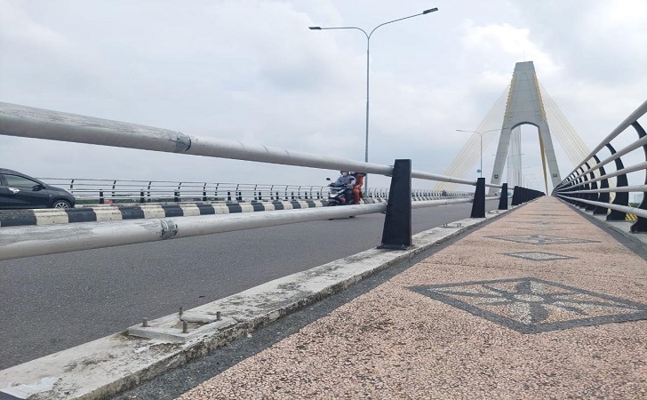 Besi Pembatas Jembatan Siak IV Hilang, Polisi Gelar Penyelidikan