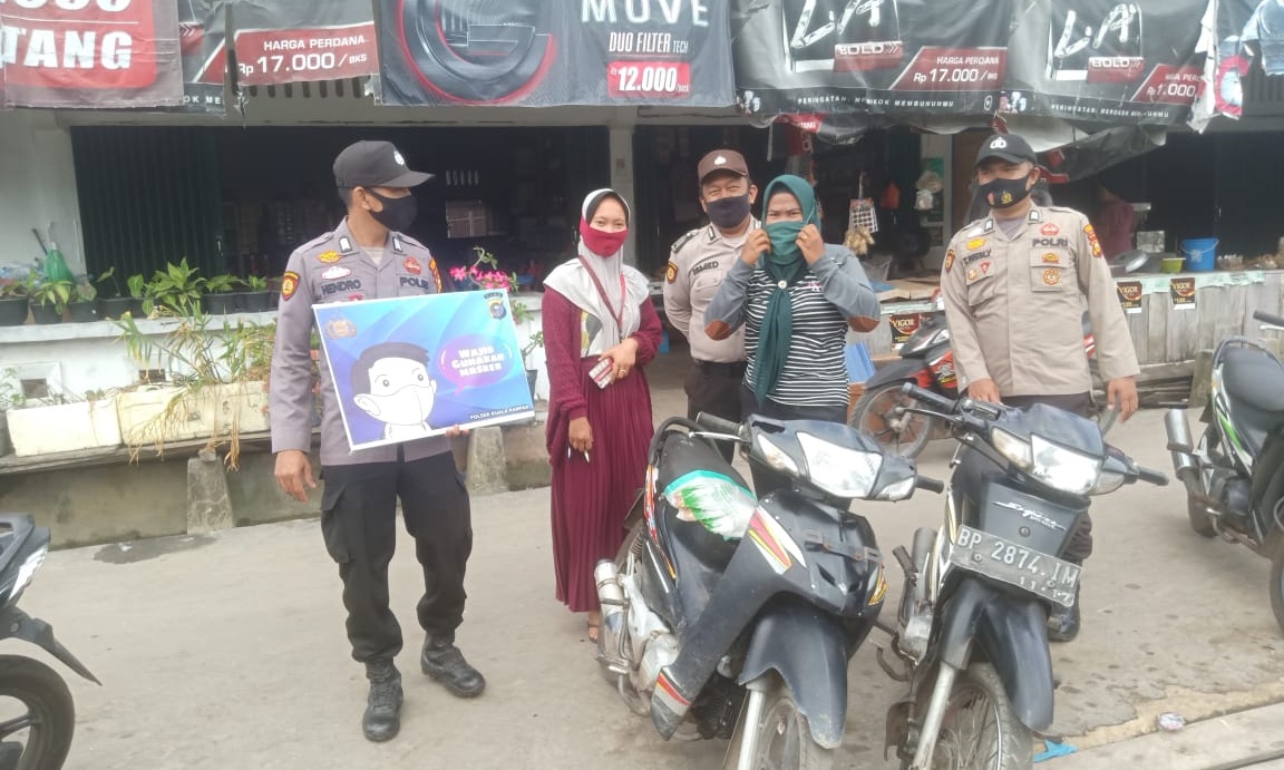 Cegah Covid-19, Polsek Kuala Kampar Imbau Warga Patuhi Prokes