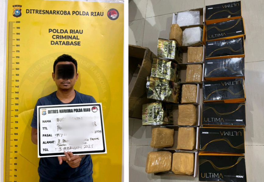 Polda Riau Tangkap Kurir Sabu 14,32 Kg di Pekanbaru, Jaringan Besar Diburu