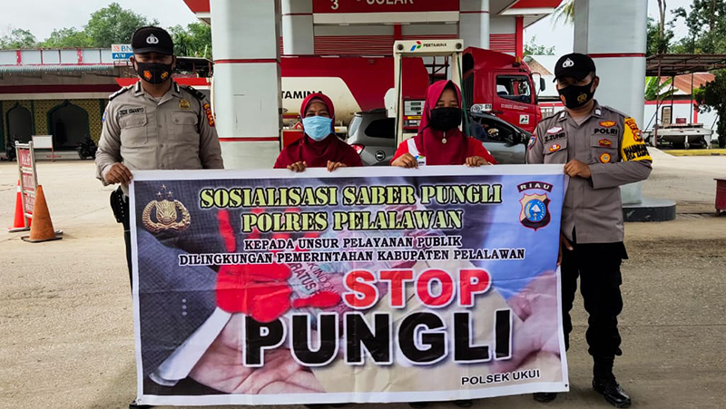 Polsek Ukui Rutin Laksanakan Patroli Cegah C3 dan Sosialisasi Saber Pungli