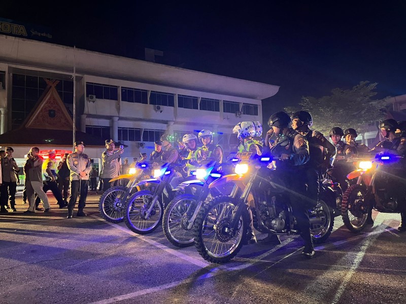 Polisi Gelar Patroli Skala Besar di Pekanbaru, Sasar Titik Rawan untuk Cegah Kejahatan Jalanan