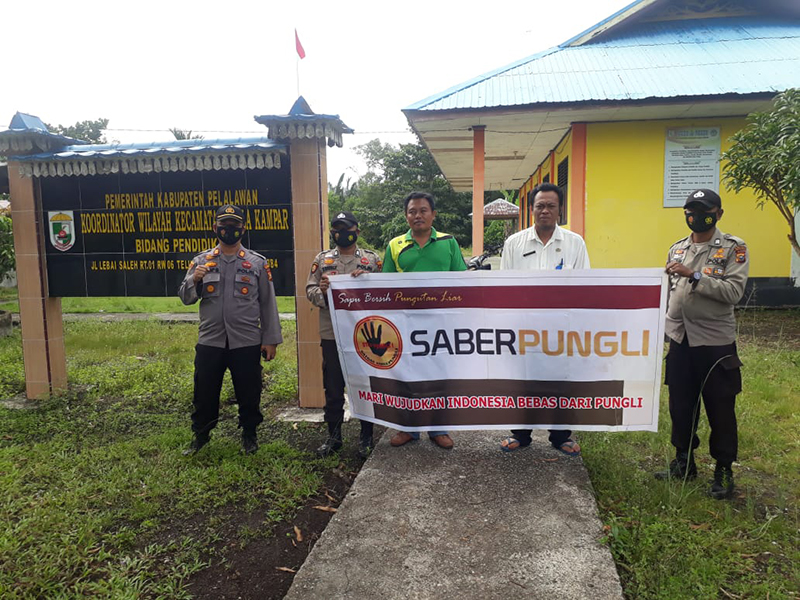 Polsek Kuala Kampar Sosialisasi Saber Pungli di Korwil Pendidikan Kecamatan Kuala Kampar
