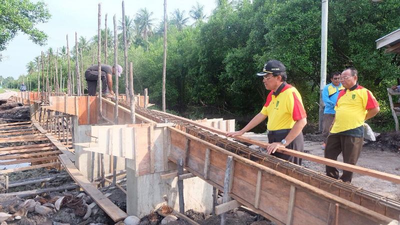 Wardan Tinjau Pembangunan Infrastruktur Jalan dan Jembatan di Kecamatan Pulau Burung
