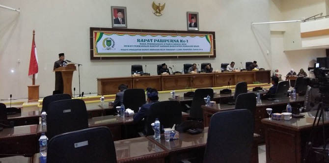 DPRD Inhil Gelar Rapat Paripurna Penyampaian Pidato Bupati Tentang 5 Ranperda 2018