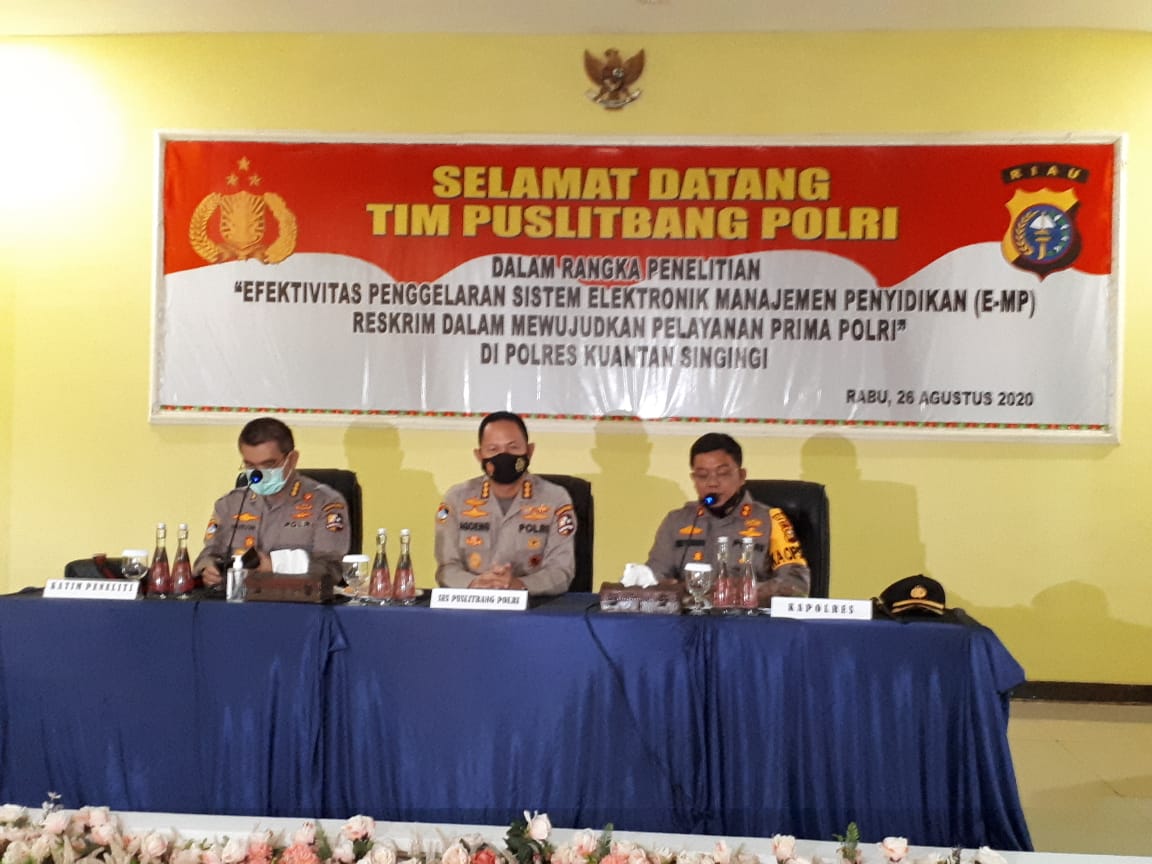 Wujudkan Pelayanan Prima, Puslitbang Polri Melakukan Supervisi Dan Penelitian Di Polres Kuansing