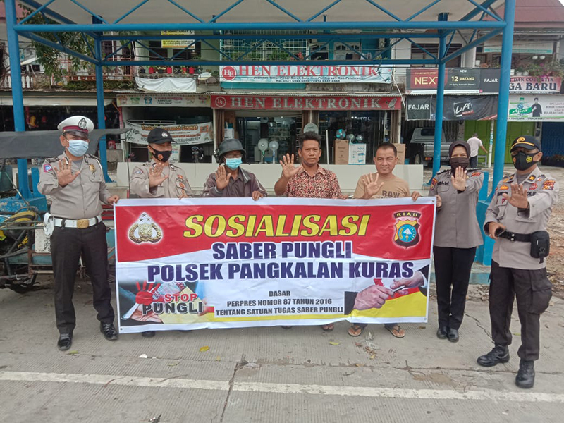 Antisipasi Pungli, Polsek Pangkalan Kuras Gelar Sosialisasi kepada Buruh SPSI