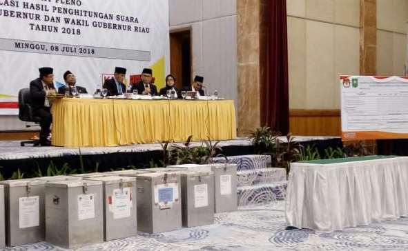KPU Umumkan Syamsuar-Edy Nasution Pemenang Pilkada Riau 2018