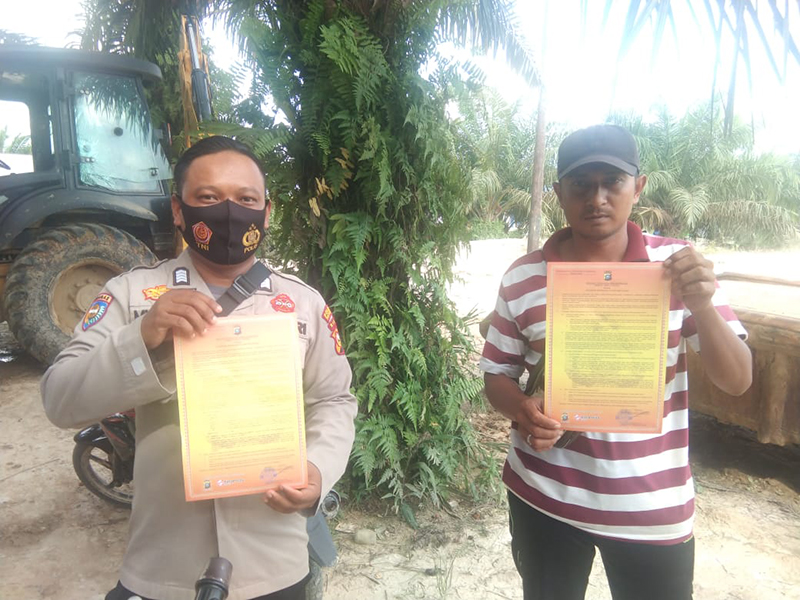 Bhanbinkamtibmas Polsek Kerumutan Sampaikan Imbauan Tentang Karhutla