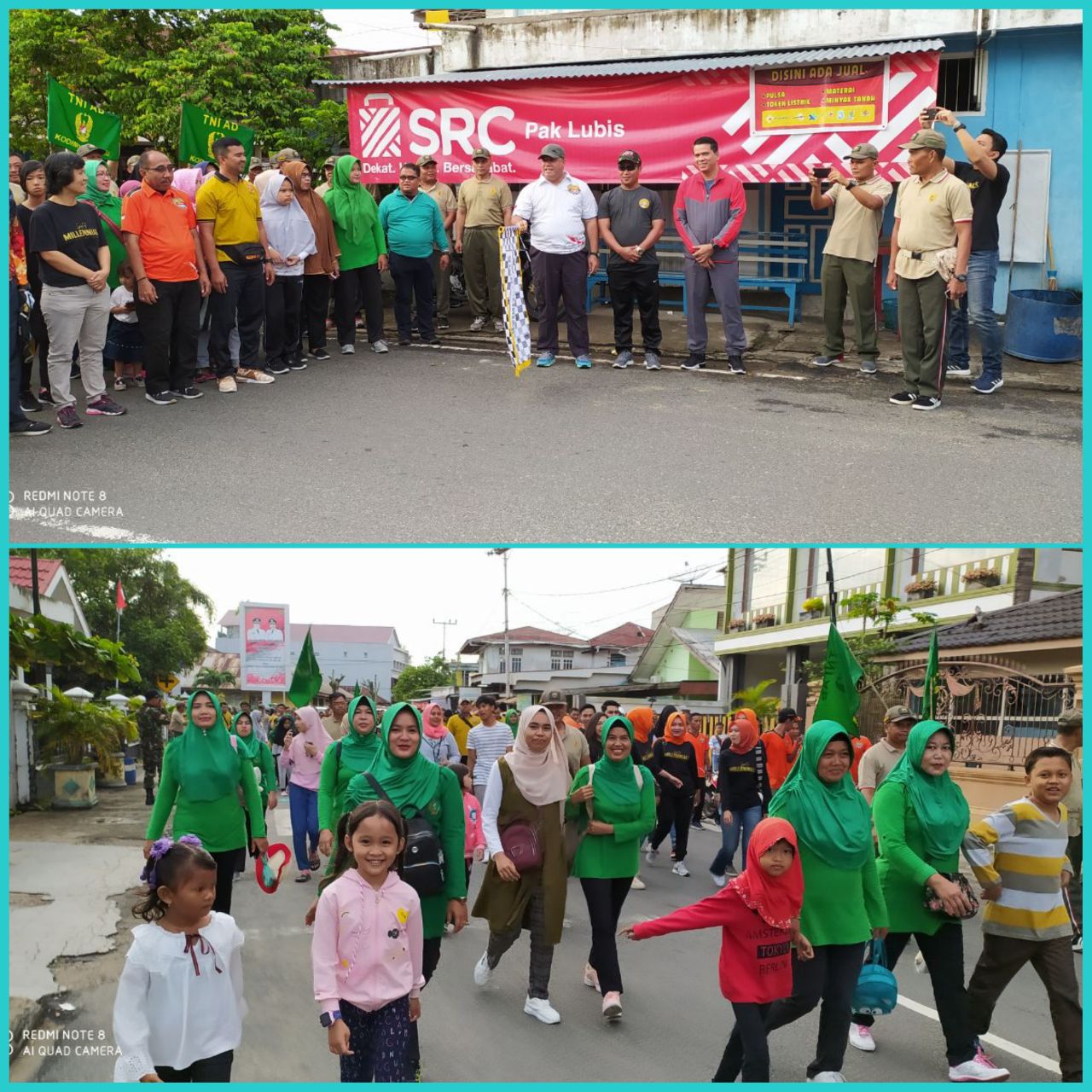 Kapten Inf Kadarisman Beserta Anggota Ramil 07/Kuantan Dan Ibu-Ibu Persit Mengikuti Jalan Santai Untuk Memperingati Hari Juang TNI AD.