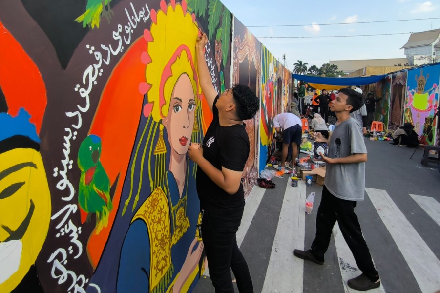Mural Meriahkan HUT ke-68 Riau di Pekan Budaya Melayu Serumpun 2025