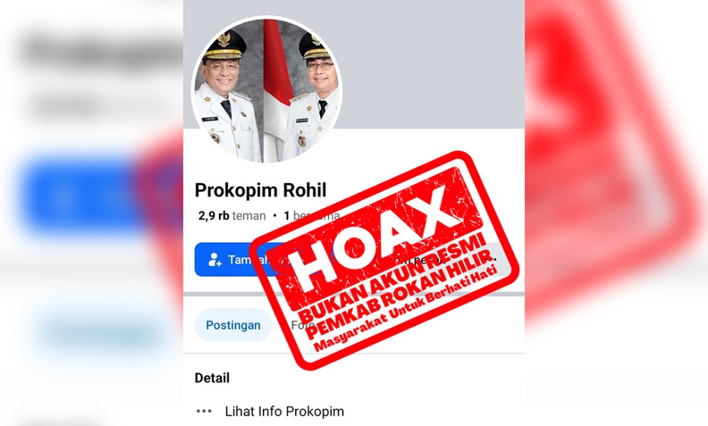 Waspada Muncul Akun Palsu Mengatasnamakan Prokopim Rohil, Jangan Sampai Tertipu