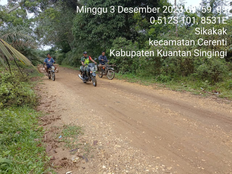 Didesa Sikakak Kecamatan Cerenti Babinsa Koramil 06/Cerenti Kodim 0302/Inhu Gencarkan Patroli Antisipasi Karhutla