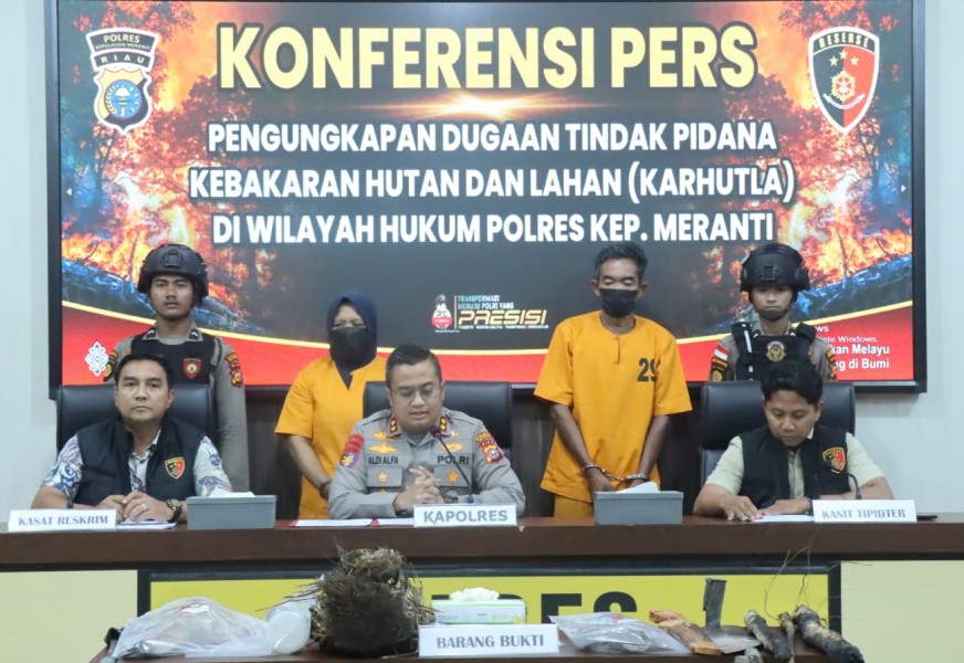 Polres Kepulauan Meranti Tangkap Dua Pelaku Karhutla, 1,5 Hektare Lahan Terbakar