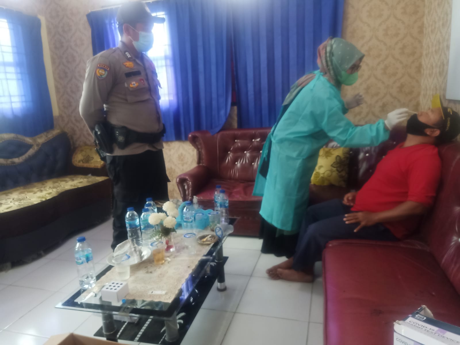 Polsek Pangkalan Lesung Bersama Tim Gugus Covid-19 Laksanakan Rapid Massal