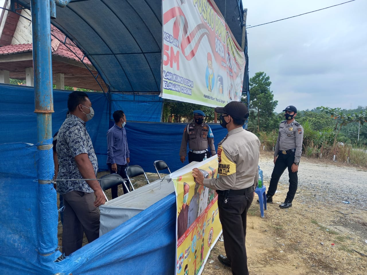 Polsek Pangkalan Lesung Pantau Petugas dan Pos PPKM