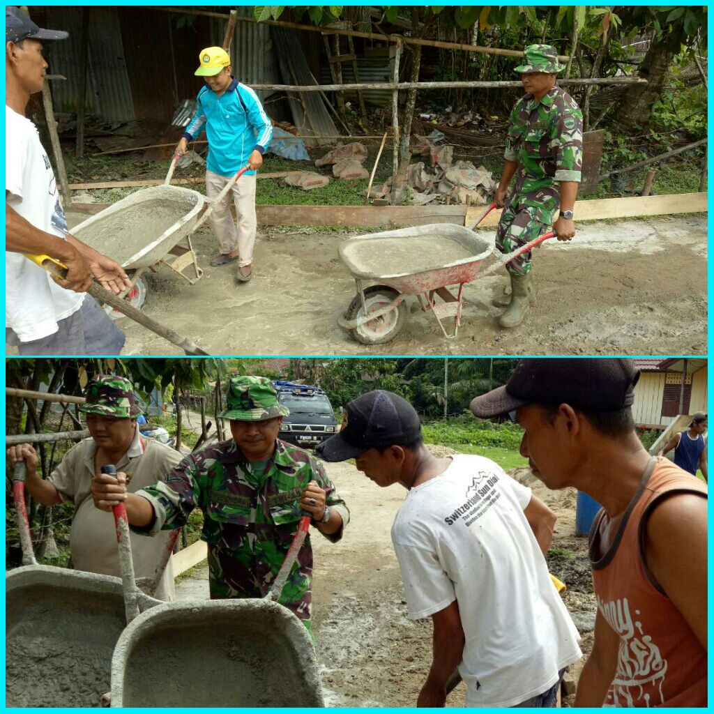 Serda Yuliondra Gotong Royong Bersama Masyarakat Desa Rawang Bonto.
