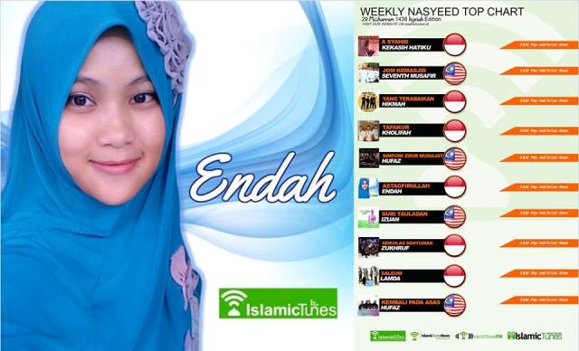 Lagu 'Astaghfirullah' Milik Penyanyi Endah Masuk Weekly Nasyeed Chart IslamicTunes