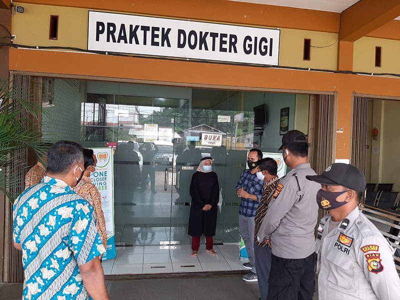 Polsek Ukui Bersama Tim Gabungan Kembali Sidak Penerapan Prokes di Kantor Layanan Publik