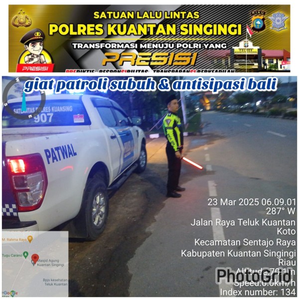 Sat Lantas Polres Kuansing Patroli Subuh Antisipasi Balap Liar dalam Rangka KRYD Jelang Operasi Ketupat LK 2025