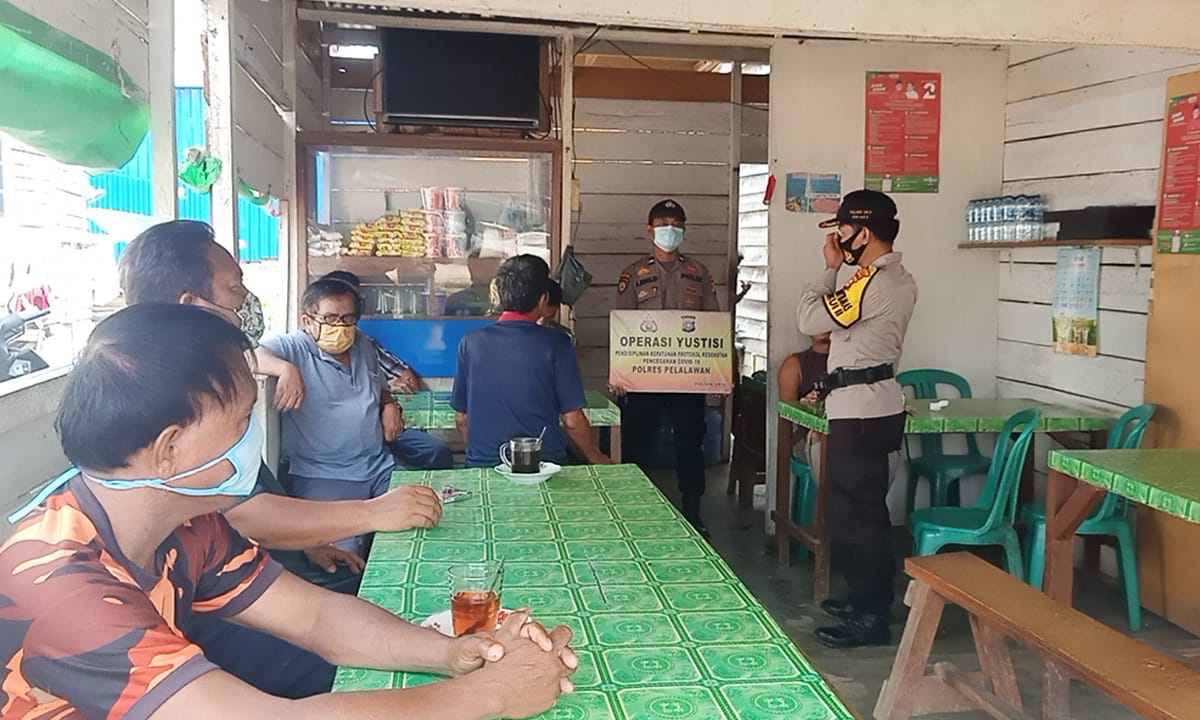 Polsek Ukui Intensif Laksanakan Operasi Yustisi Penegakan Protokol Kesehatan