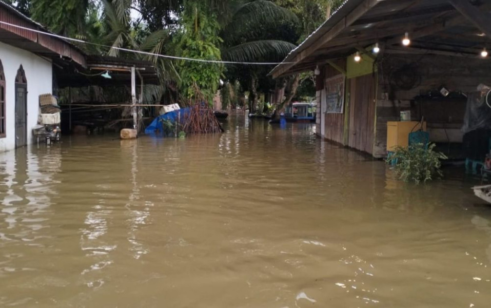 Debit Air Sungai Kampar Naik, 319 Rumah di Desa Buluh Cina Terendam Banjir