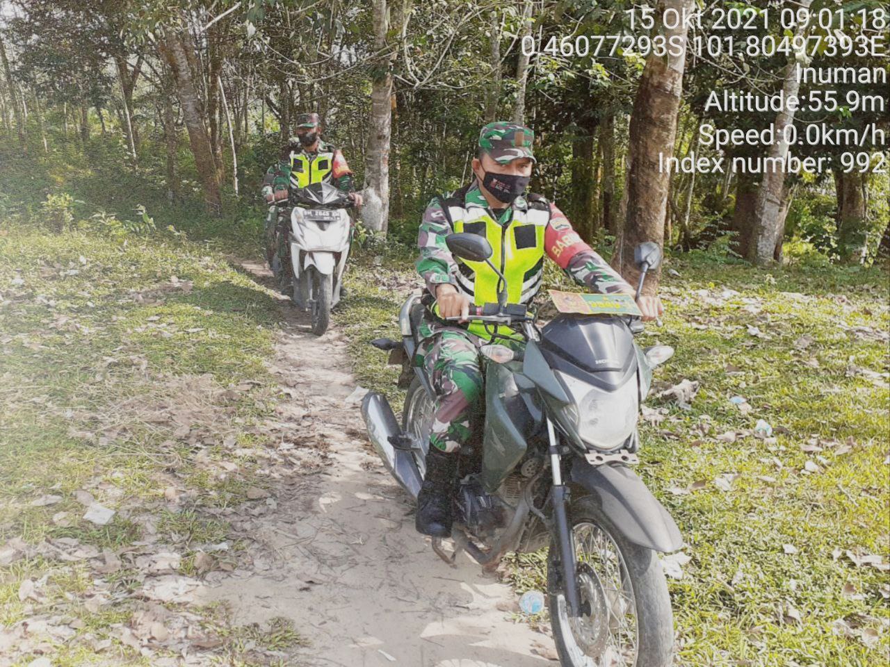 Babinsa Koramil 06/Cerenti Kodim 0302/ Inhu Laksanakan Patroli Untuk Cegah Kebakaran Hutan Dan Lahan di Pulau Sipan