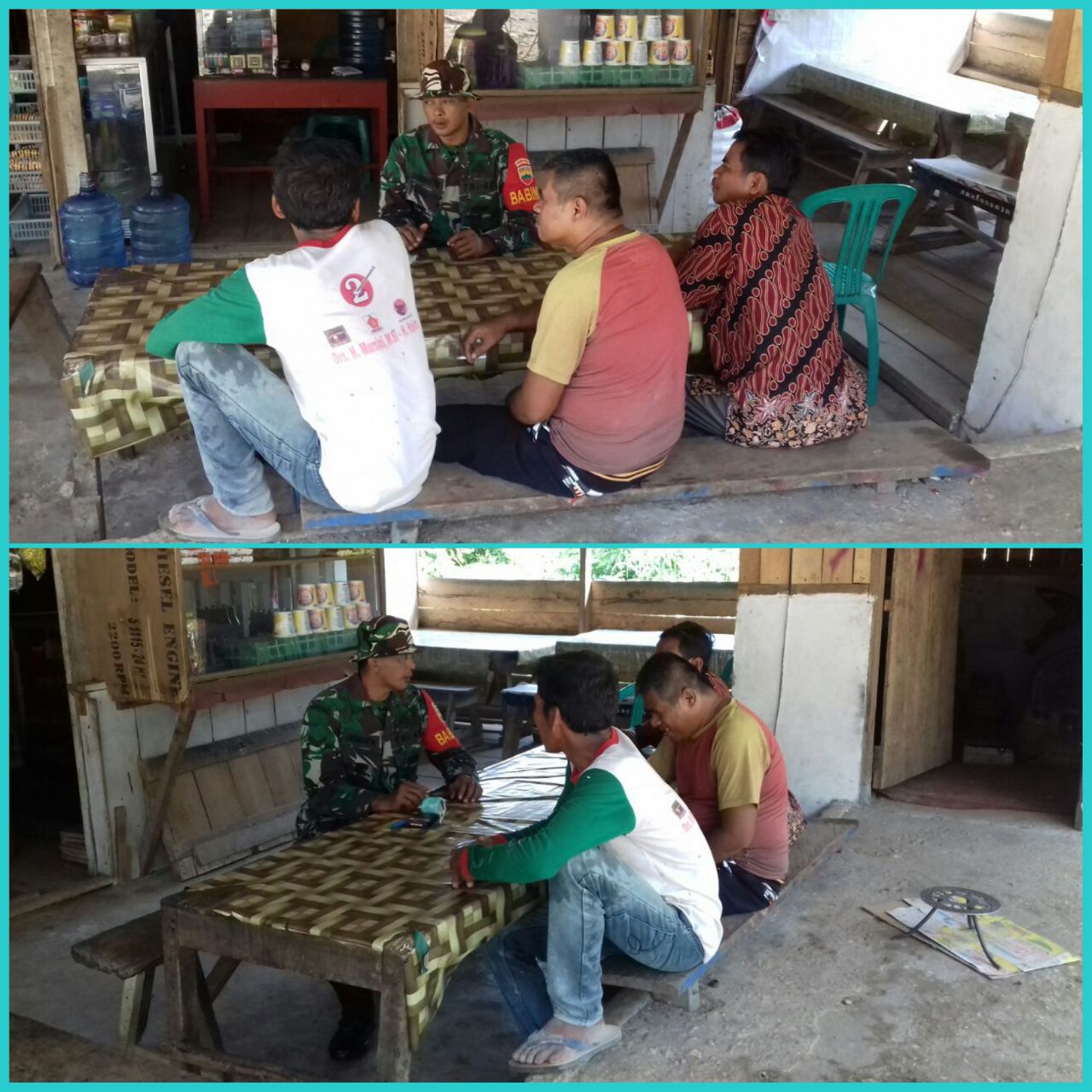 Babinsa Koramil 07/Kuantan Hilir Dim 0302/Inhu Korem 031/Wirabima Sertu Darmanto, Komsos Dengan Tokoh Adat Dan Masyarakat Desa Bumi Mulya.