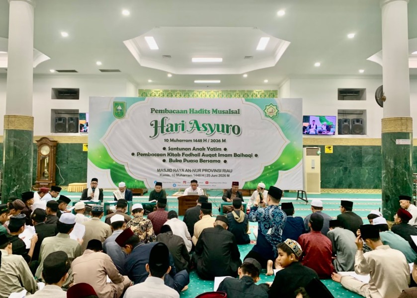 Semarak 10 Muharram 1448 H di Masjid Raya An-Nur, BPMR Riau Hadirkan Kajian Hadits Musalsal dan Satuni Anak Yatim