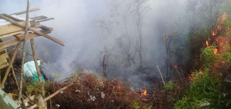Lokasi Wisata Ulu Kasok Kampar Terbakar, Pemadam Masih Berjibaku