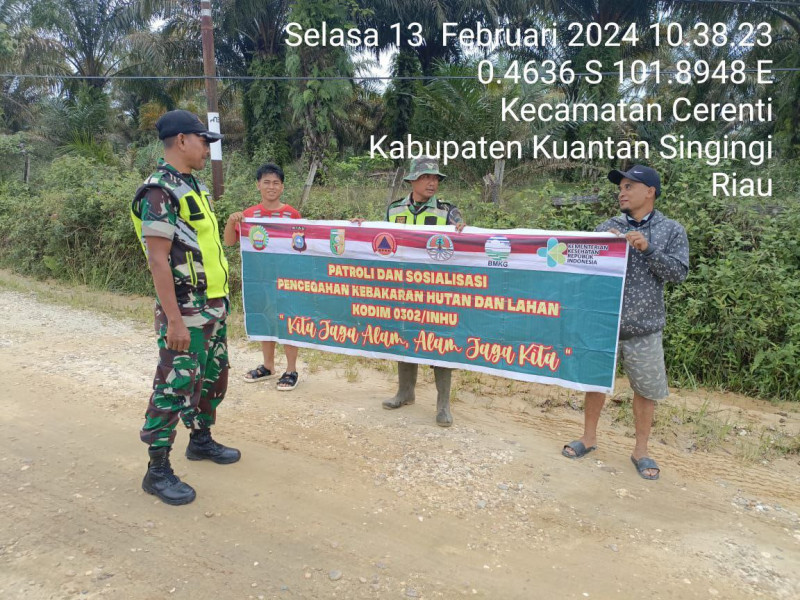 Babinsa Koramil 06/Cerenti Kodim 0302/Inhu Senantiasa Laksanakan  Sosialisasi Karhutlah di Desa Binaan 