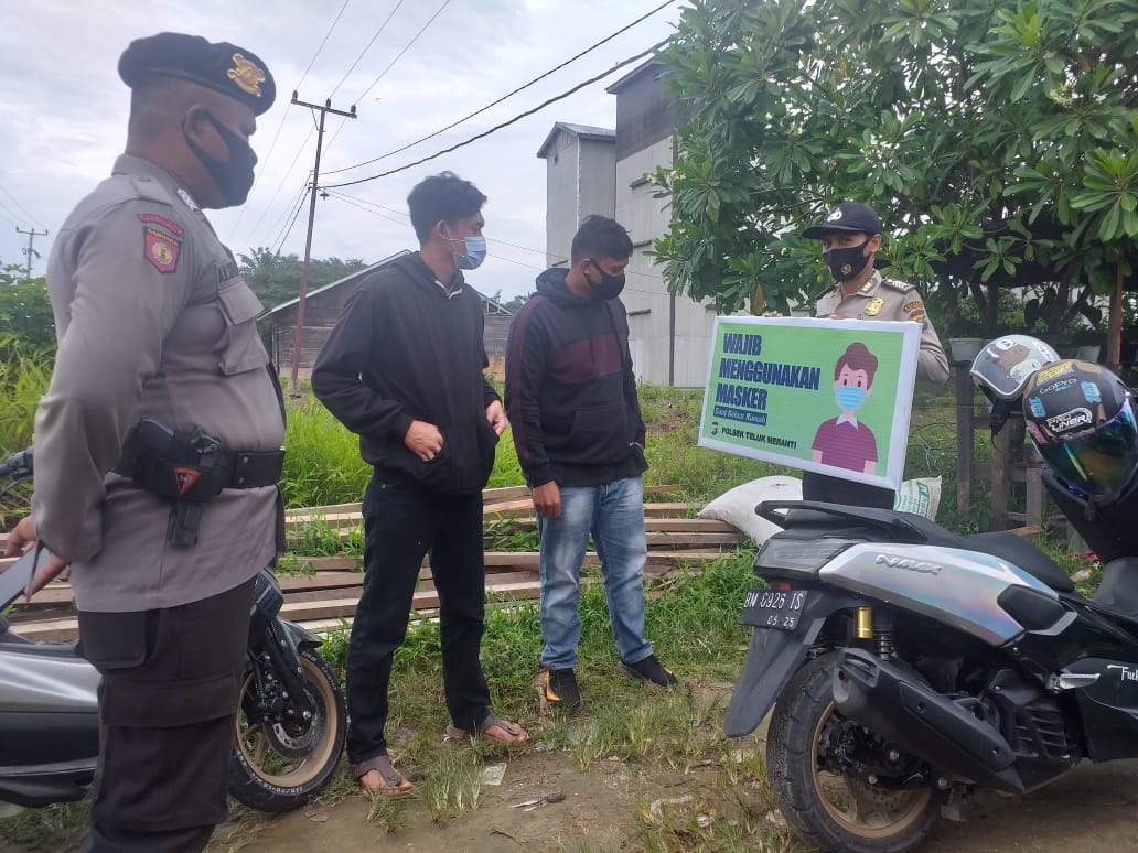 Polsek Teluk Meranti Gencarkan Yustisi Prokes di Wilayah Binaan