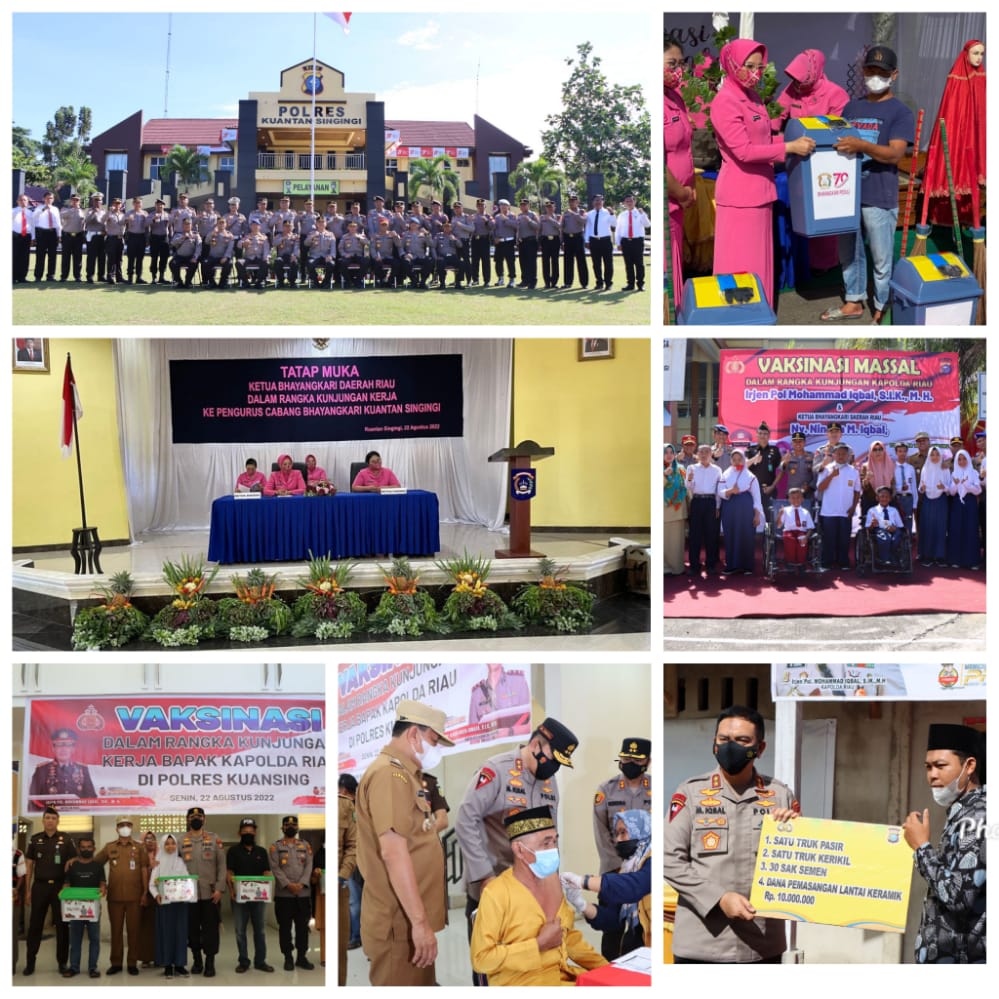 Kapolda Riau bersama Ketua Bhayangkari Daerah Riau  Kunjungan Kerja Ke Kuansing