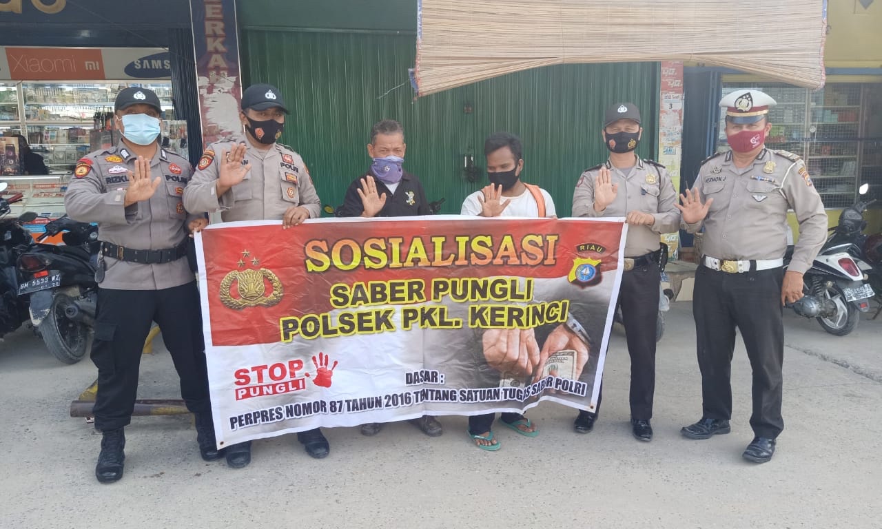 Polsek Pangkalan Kerinci Turun Lapangan Sosialisasi Saber Pungli