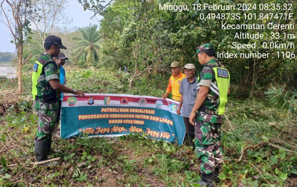 Serka Efison Babinsa Koramil 06/Cerenti Kodim 0302/Inhu Kontinyu Laksanakan Patroli