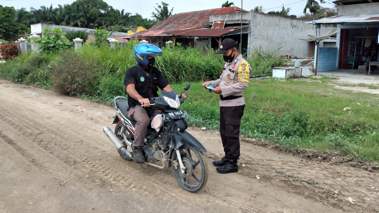 Tertibkan Wilkum Terhadap Prokes, Polsubsektor Pelalawan Gencar Operasi Yustisi