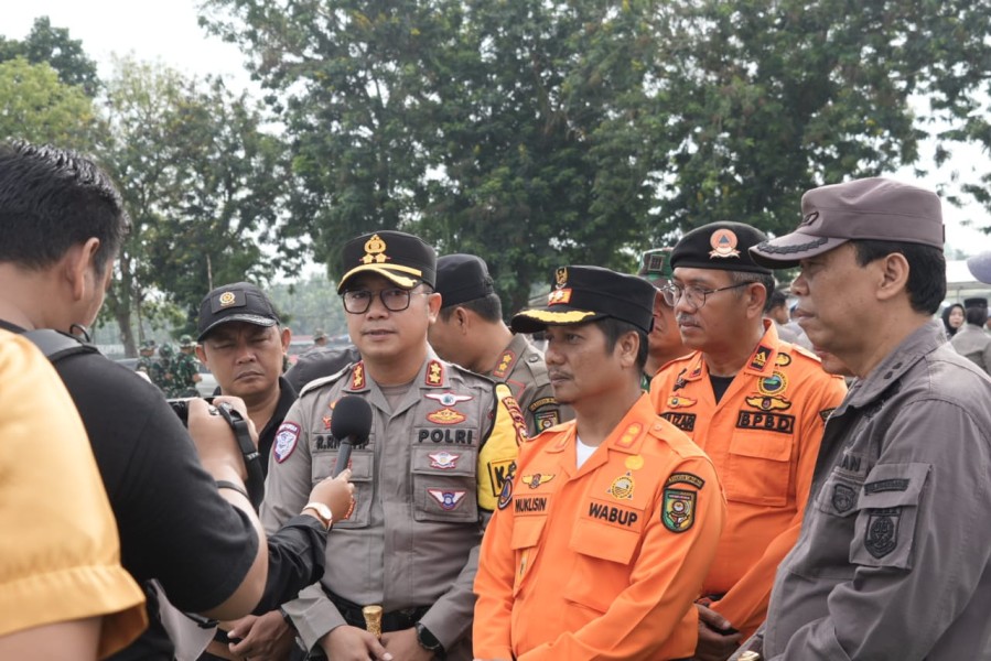 Wakil Bupati H Muklisin Bersama Forkopimda ikuti Apel Siaga Bencana 