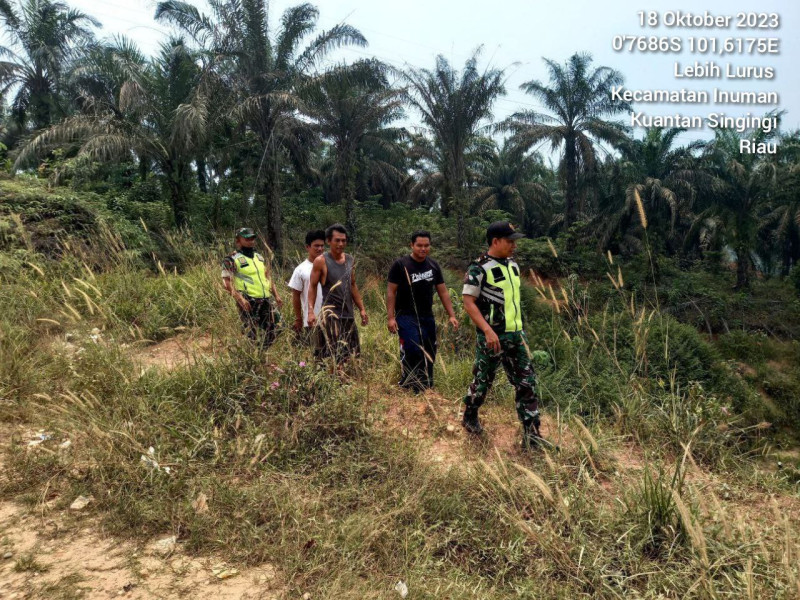 Babinsa Koramil 06/Cerenti Kodim 0302/Inhu Laksanakan Patroli Rutin Disaat Cuaca Panas Didesa Lebuh Lurus Kecamatan Inuman