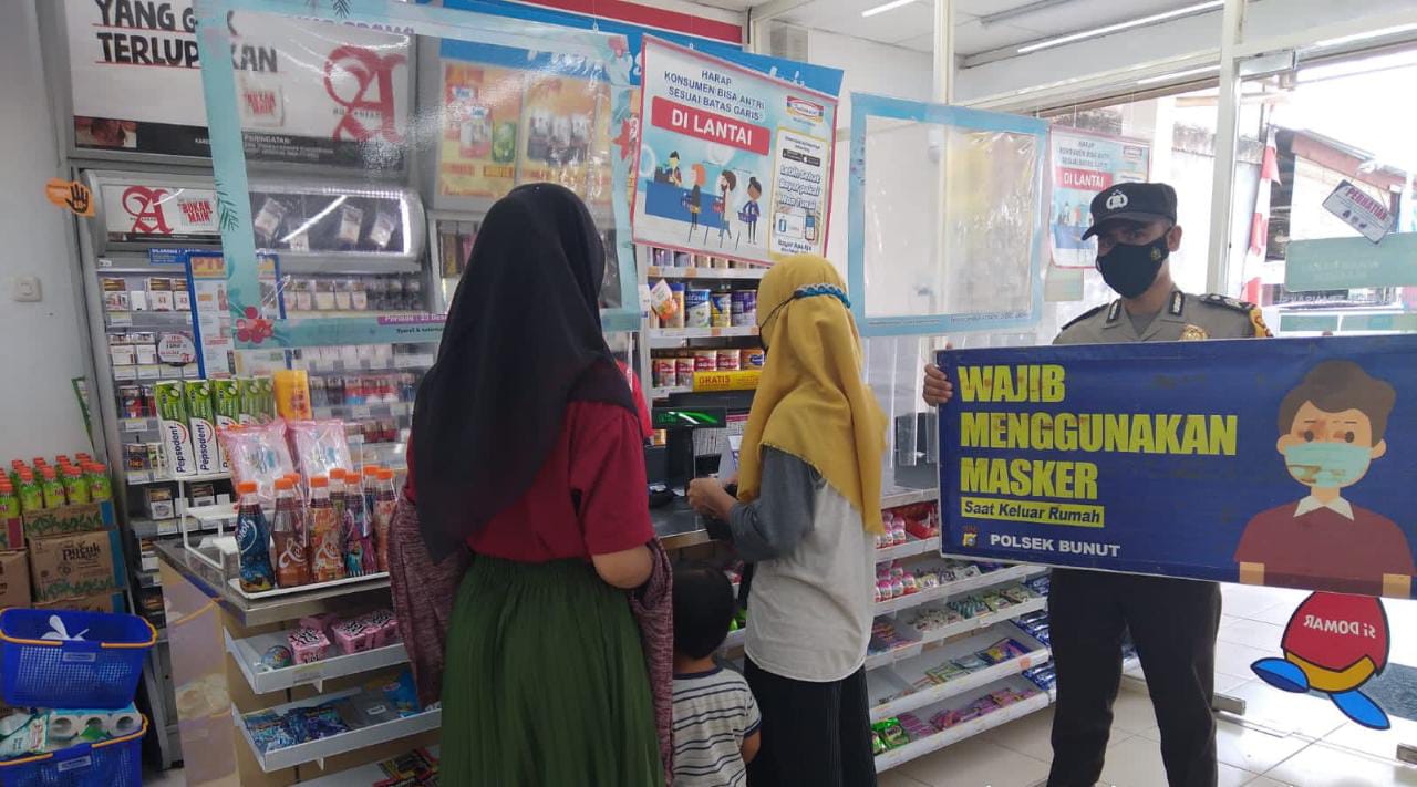 Jaga Kamtibmas, Polsek Bunut Gelar Patroli dan Imbauan Prokes