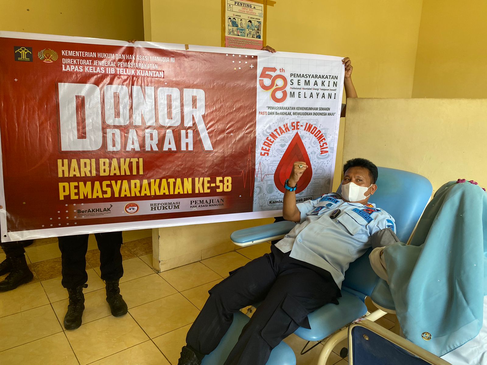 Donor Darah ASN Lapas Kelas IIB Teluk Kuantan Pada Hari Bhakti Pemasyarakatan KE-58, Wujud Kepedulian Terhadap Sesama