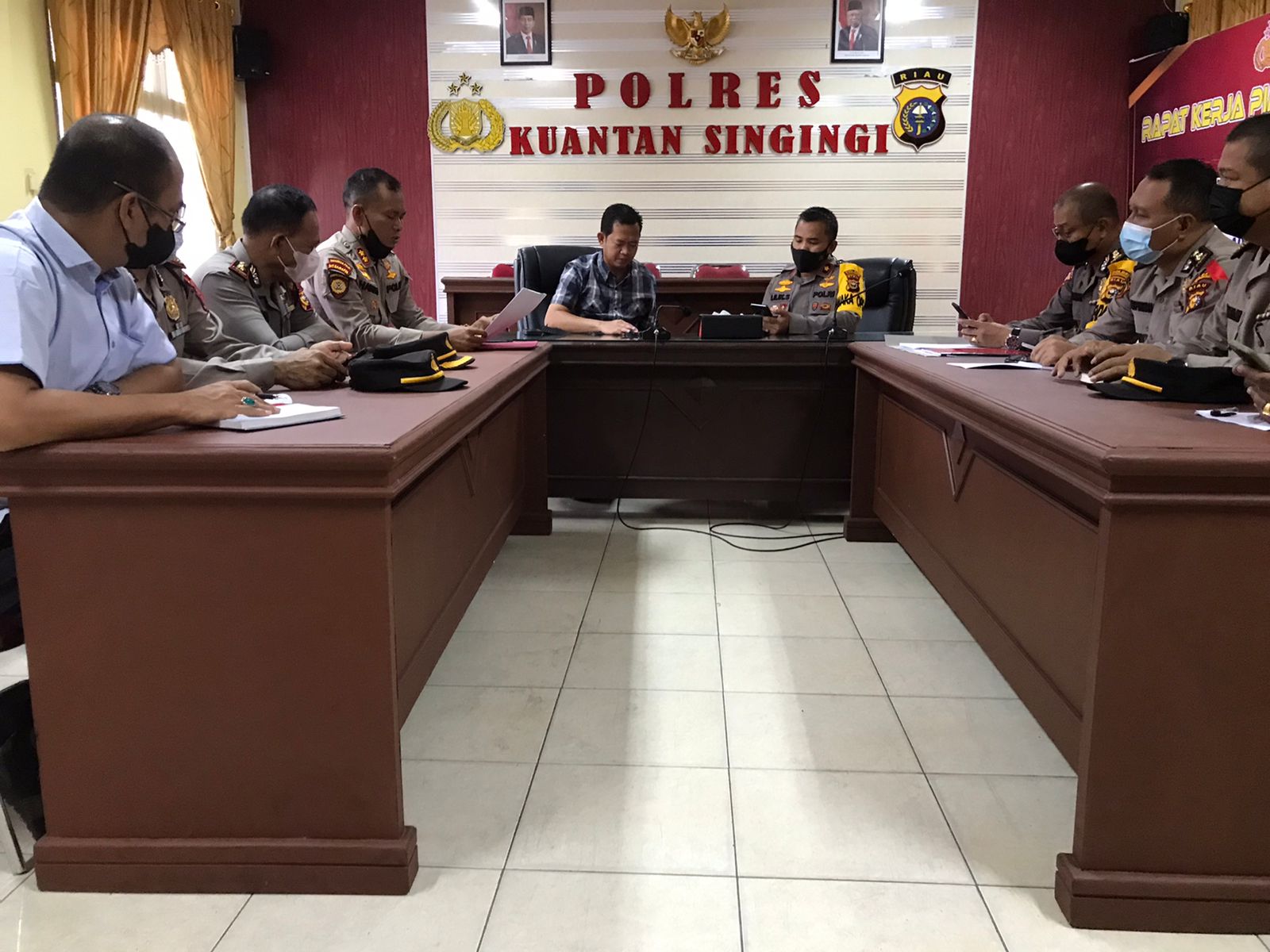 Dir Binmas Polda Riau bersama Tim Lakukan Supervisi  dan Pengecekan Pos Operasi Tertib Ramadhan Lancang Kuning Tahun 2022 Polres Kuansing
