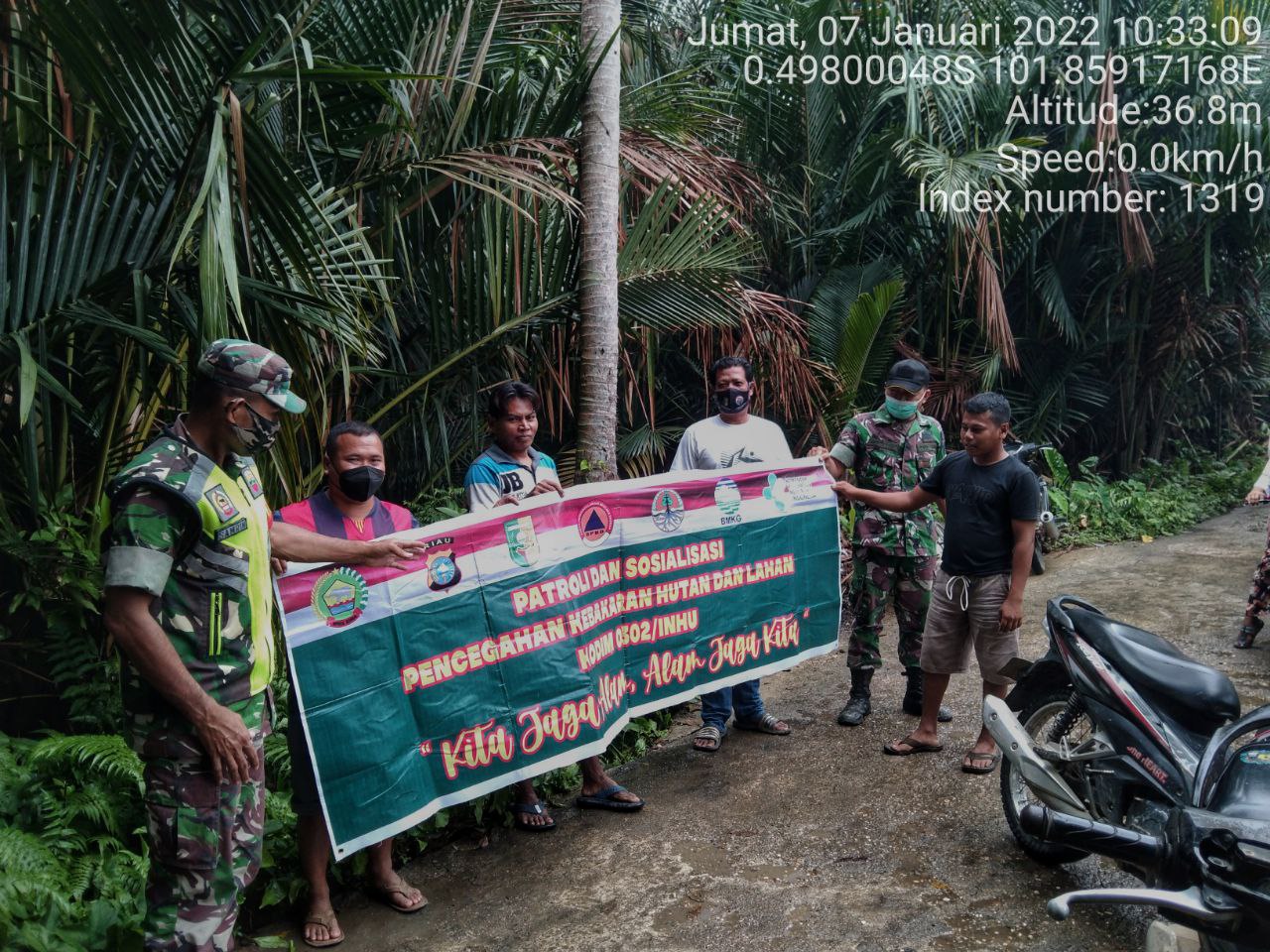Babinsa Koramil 06/Cerenti Kodim 0302/ Inhu Laksanakan Patroli Untuk Cegah Kebakaran Hutan Dan Lahan di Pulau Sipan Kecamatan Inuman