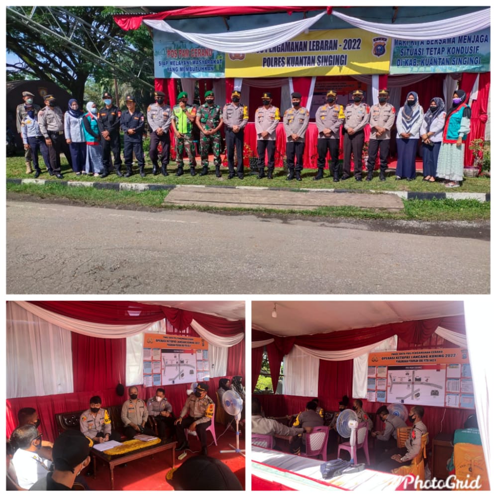 Tim Pamatwil Polda Riau Kunjungi dan Pengecekan terhadap Pos Pam Terpadu Ops Ketupat LK 2022 Polres Kuansing