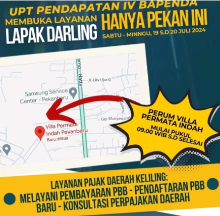 Bapenda Kota Pekanbaru Gelar Lapak Darling, Cek Jadwal dan Lokasinya